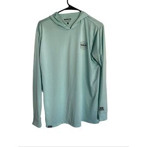 RIGS Mens Light Green UPF Sun Protection Hooded Performance Fishing Shirt Small